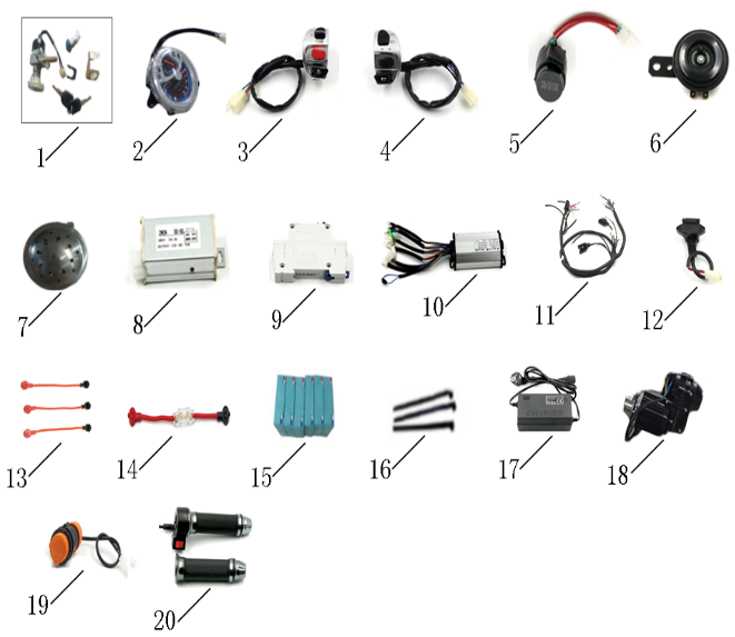 pièces détachées - éclairage - éclairage E-Ptio - scooter électrique
