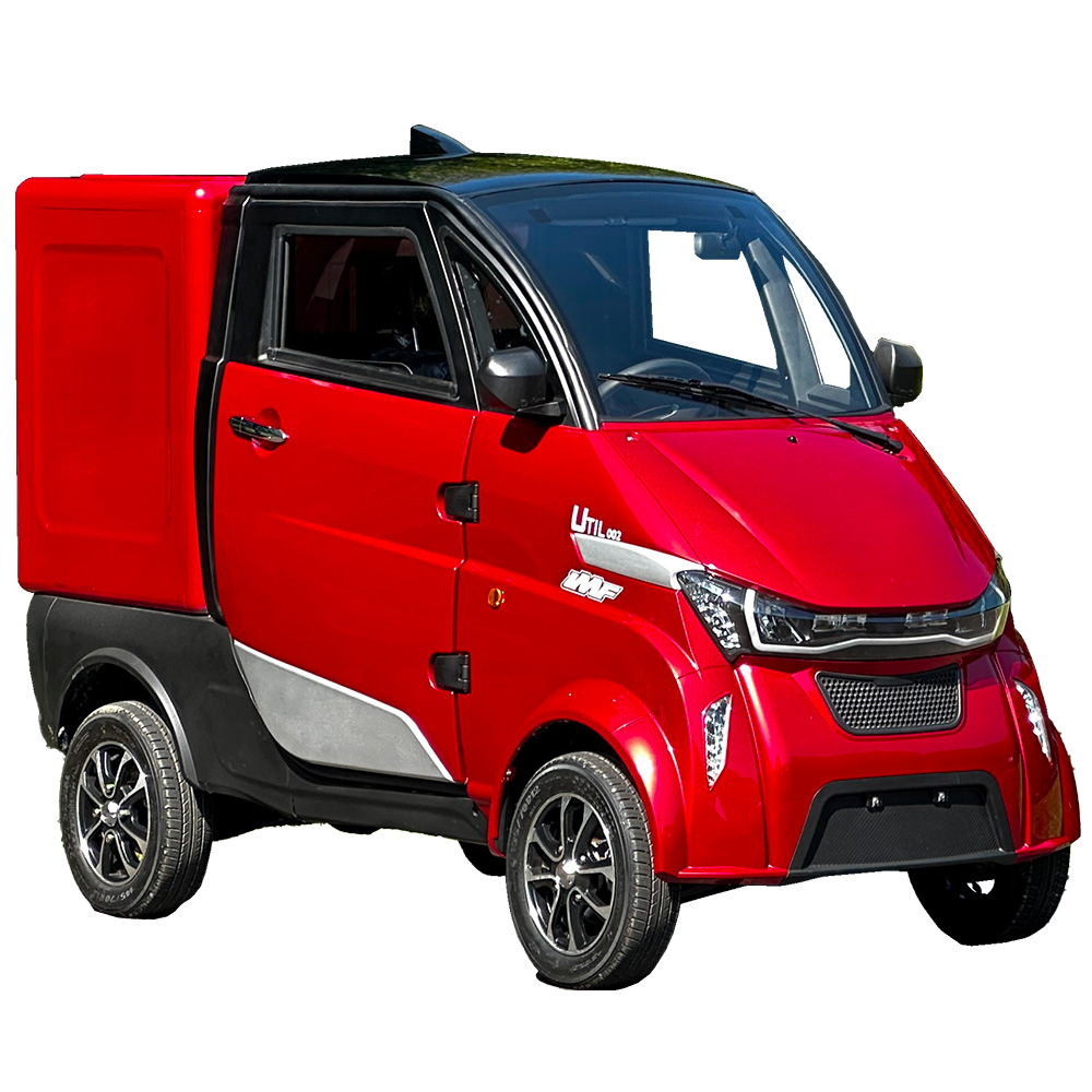 UTIL-002 gris de trois-quarts, véhicule utilitaire sans permis électrique de la gamme IMF Industrie