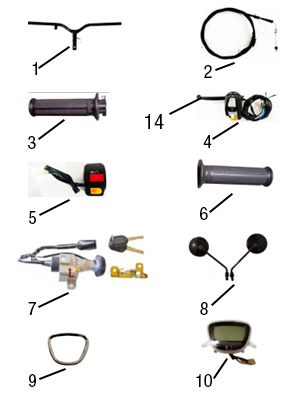 pièces détachées - éclairage - éclairage E-Ptio - scooter électrique