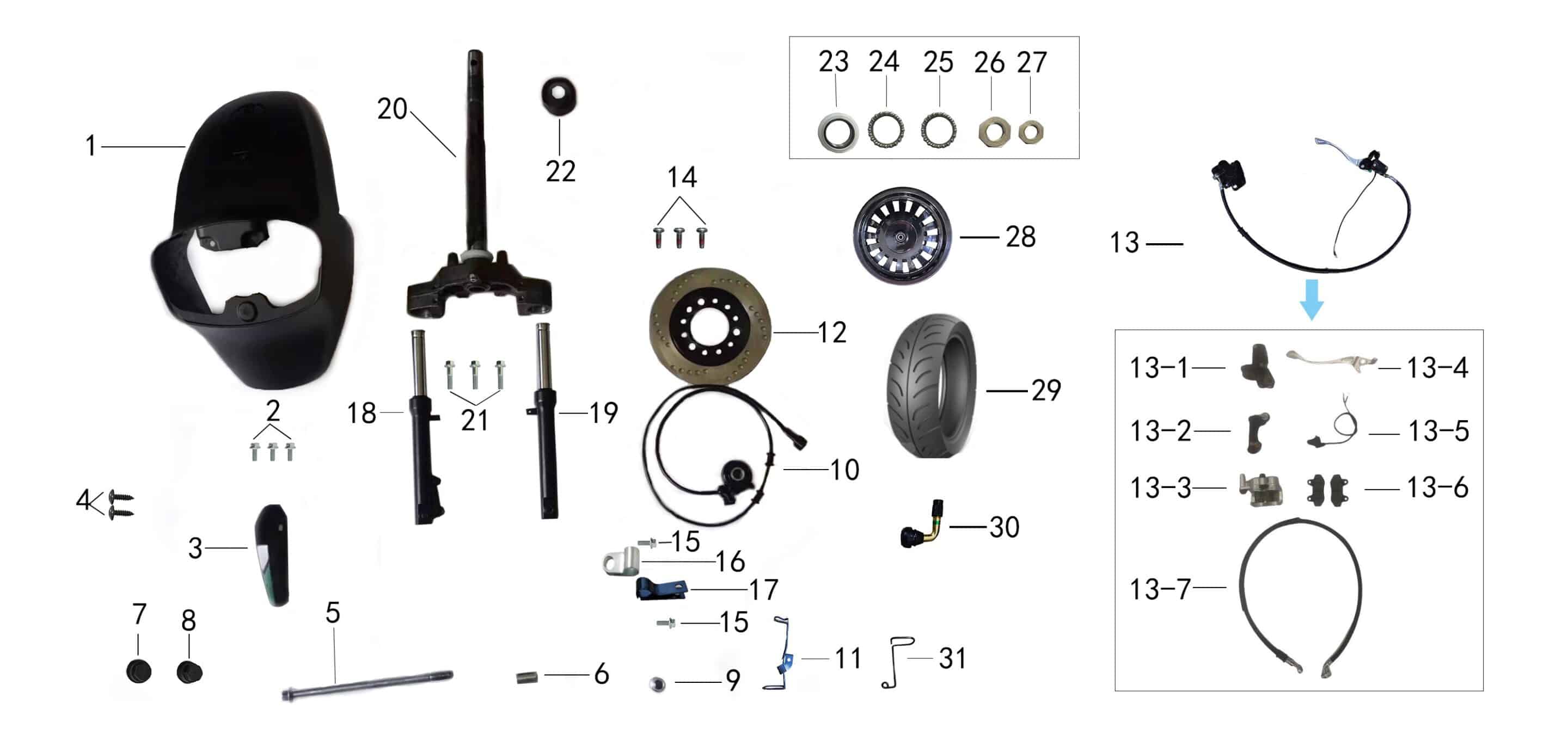 pièces détachées - roues - roues E-Ptio - scooter électrique