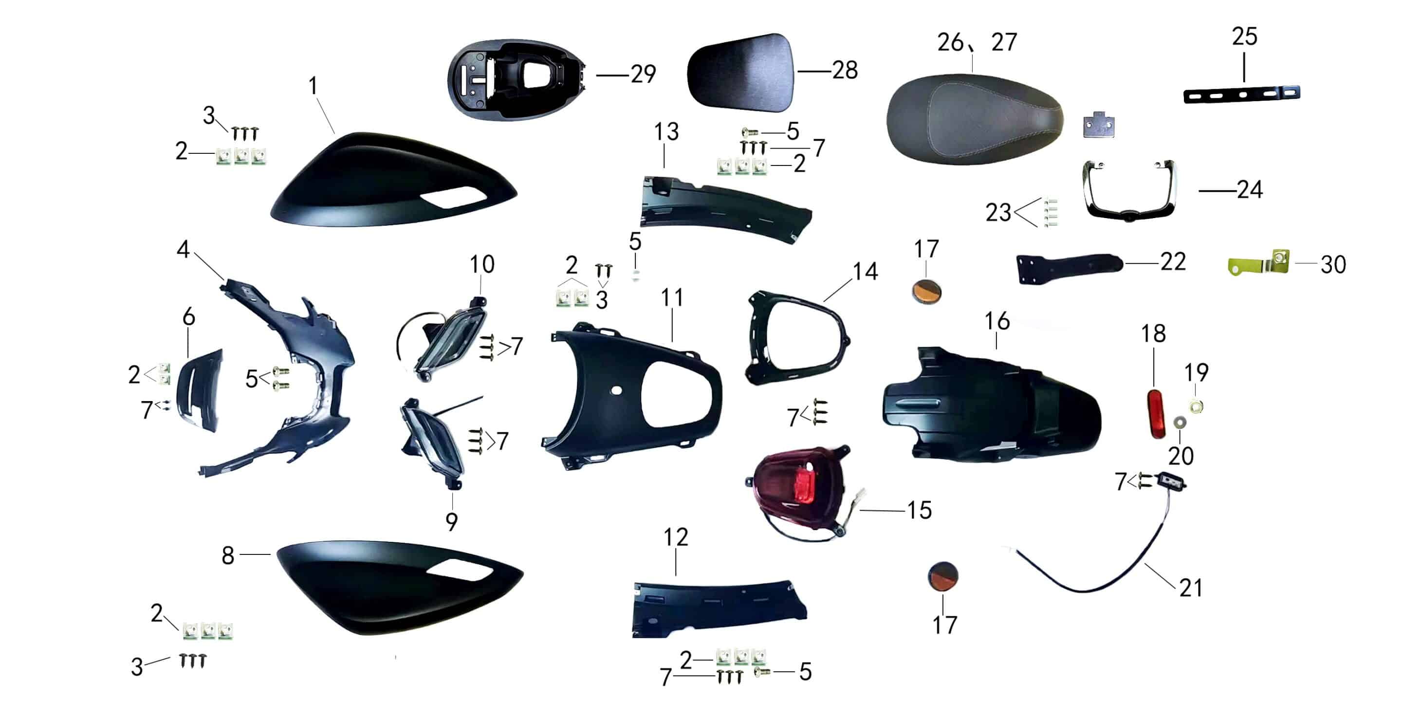 pièces détachées - Guidon - guidon E-Ptio - scooter électrique