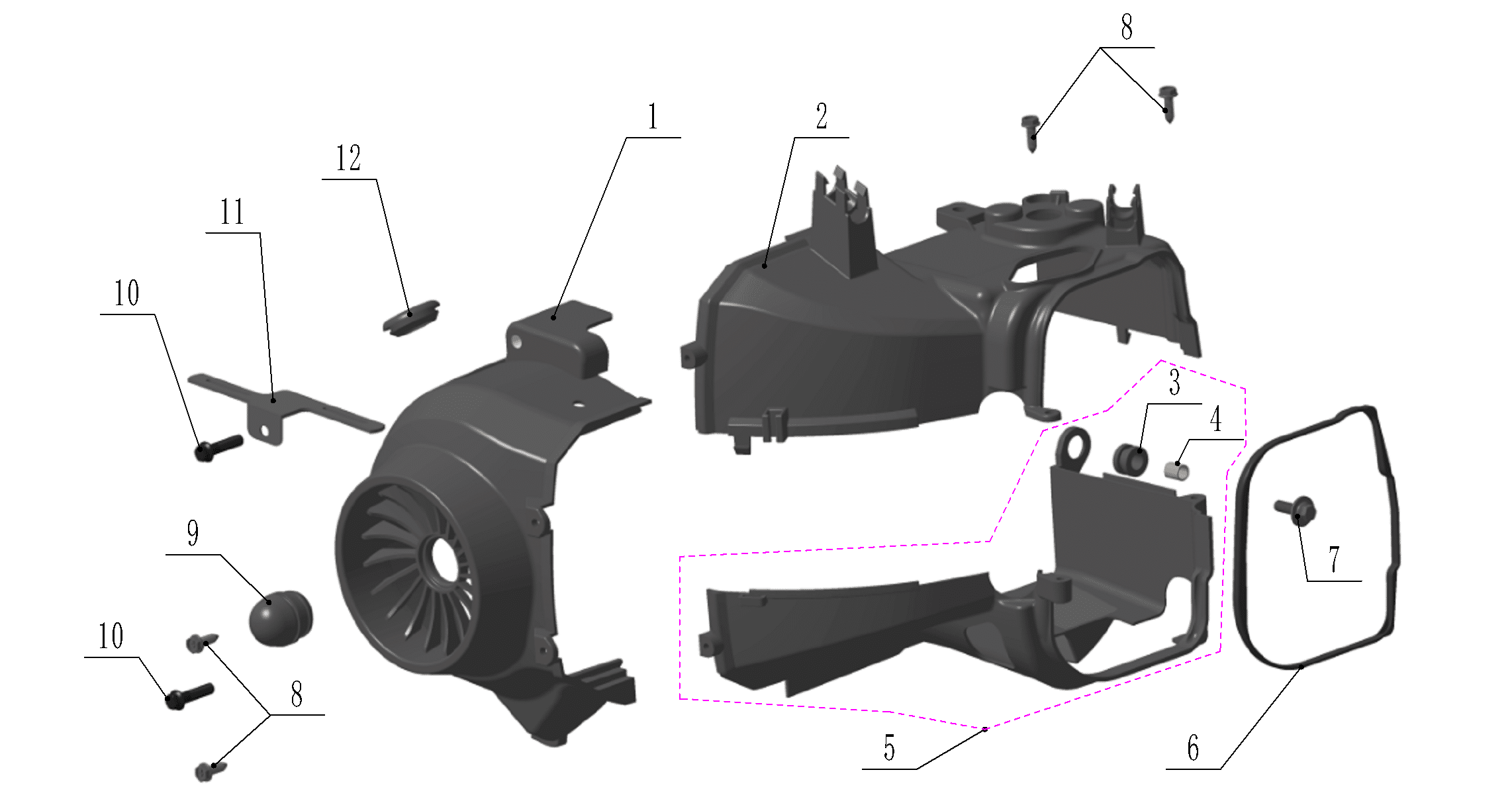 pièces détachées - Châssis - châssis E-Ptio - scooter électrique