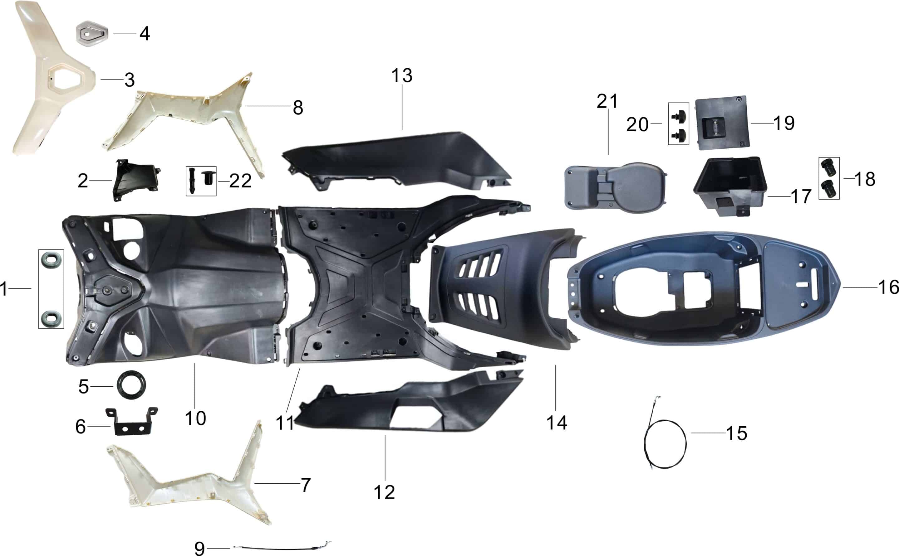 pièces détachées - carénages - carénages E-Ptio - scooter électrique