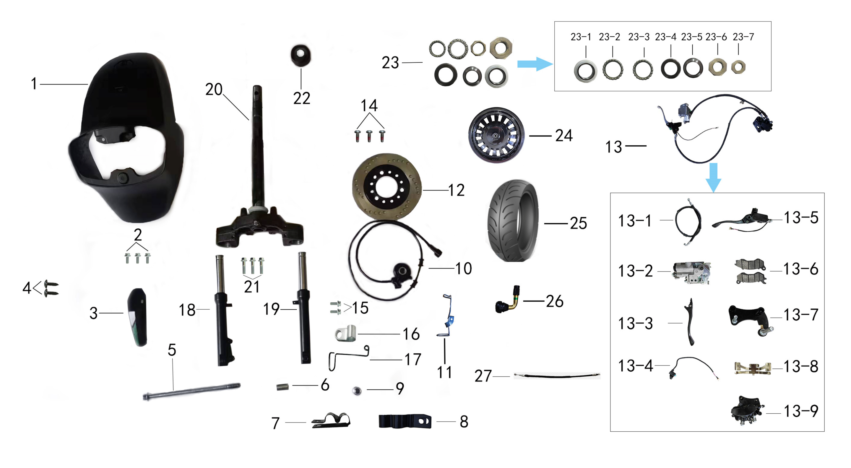 pièces détachées - roues - roues E-Ptio - scooter électrique