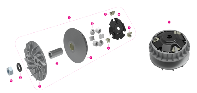 pièces détachées - moteur - batterie - moteur E-Ptio - scooter électrique