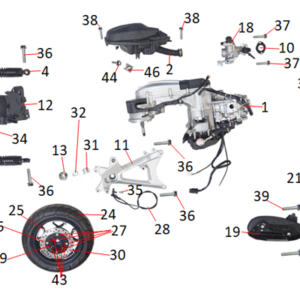 Moteur,échappement, roue arrière