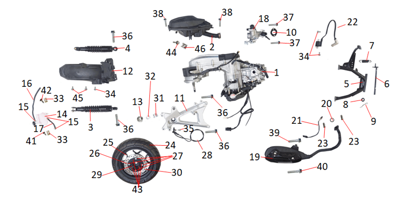 pièces détachées - éclairage - éclairage E-Ptio - scooter électrique