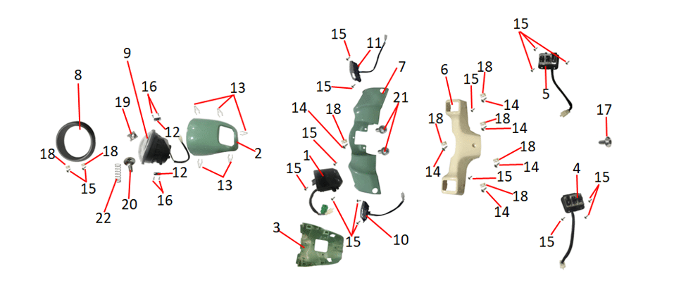 pièces détachées - éclairage - éclairage E-Ptio - scooter électrique